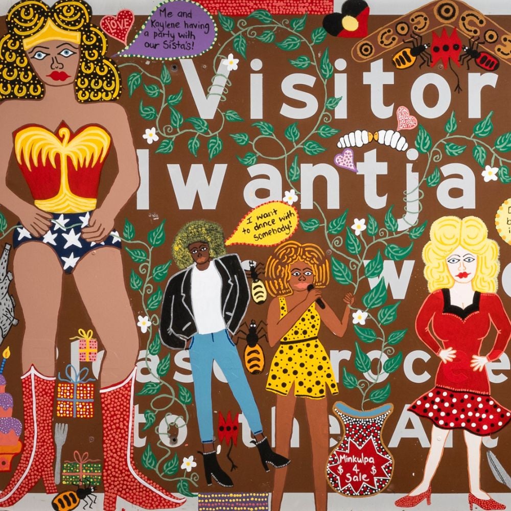 Kaylene Whiskey, Yankunytjatjara people, Visitors to Iwantja Arts (detail), 2022, National Gallery of Australia, Kamberri/Canberra, purchased 2023